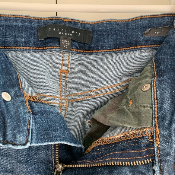 Sanctuary Denim Straight Leg Raw Hem Jeans - Picture 4 of 5